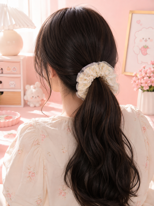 Chouchou Kawaii Pastel Fleuri