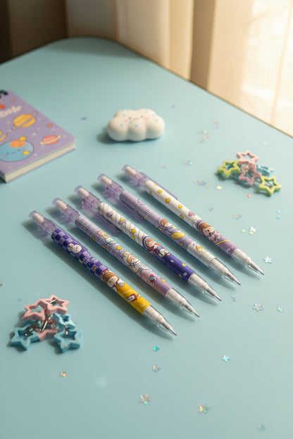 porte-mines kawaii thème spatial en pastel