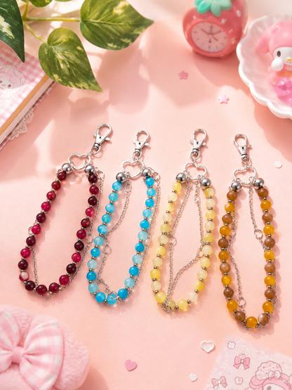 Porte-clés Perles & Cœur Kawaii