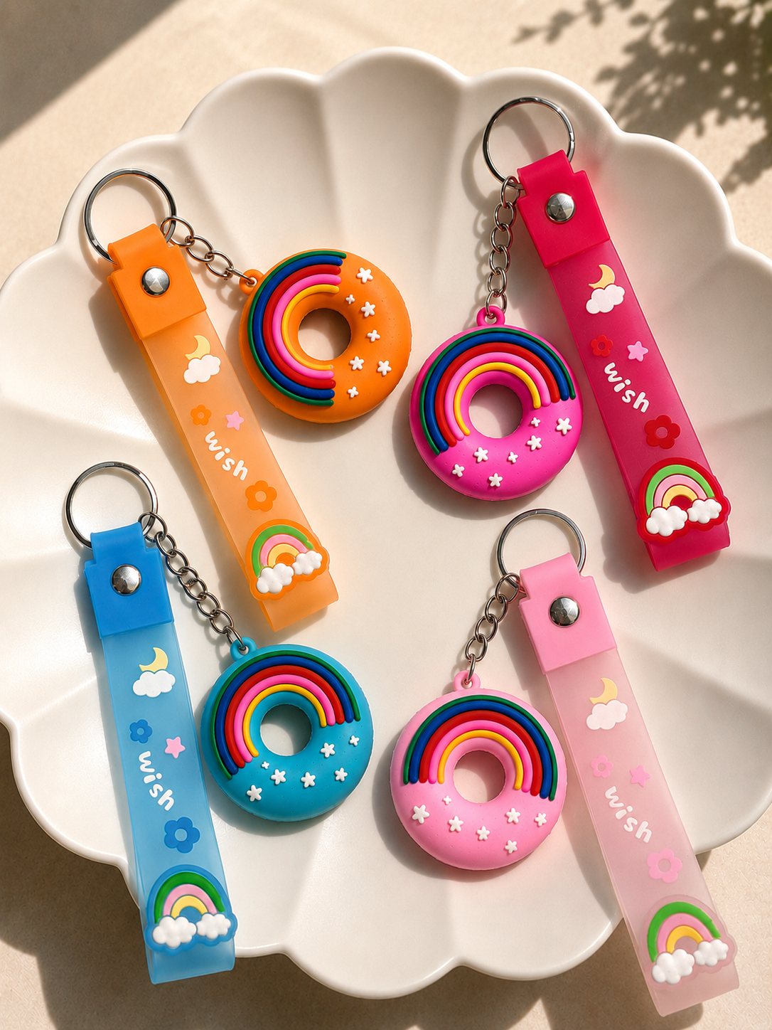 Porte-clés Kawaii Donut Arc-en-ciel 🍩🌈