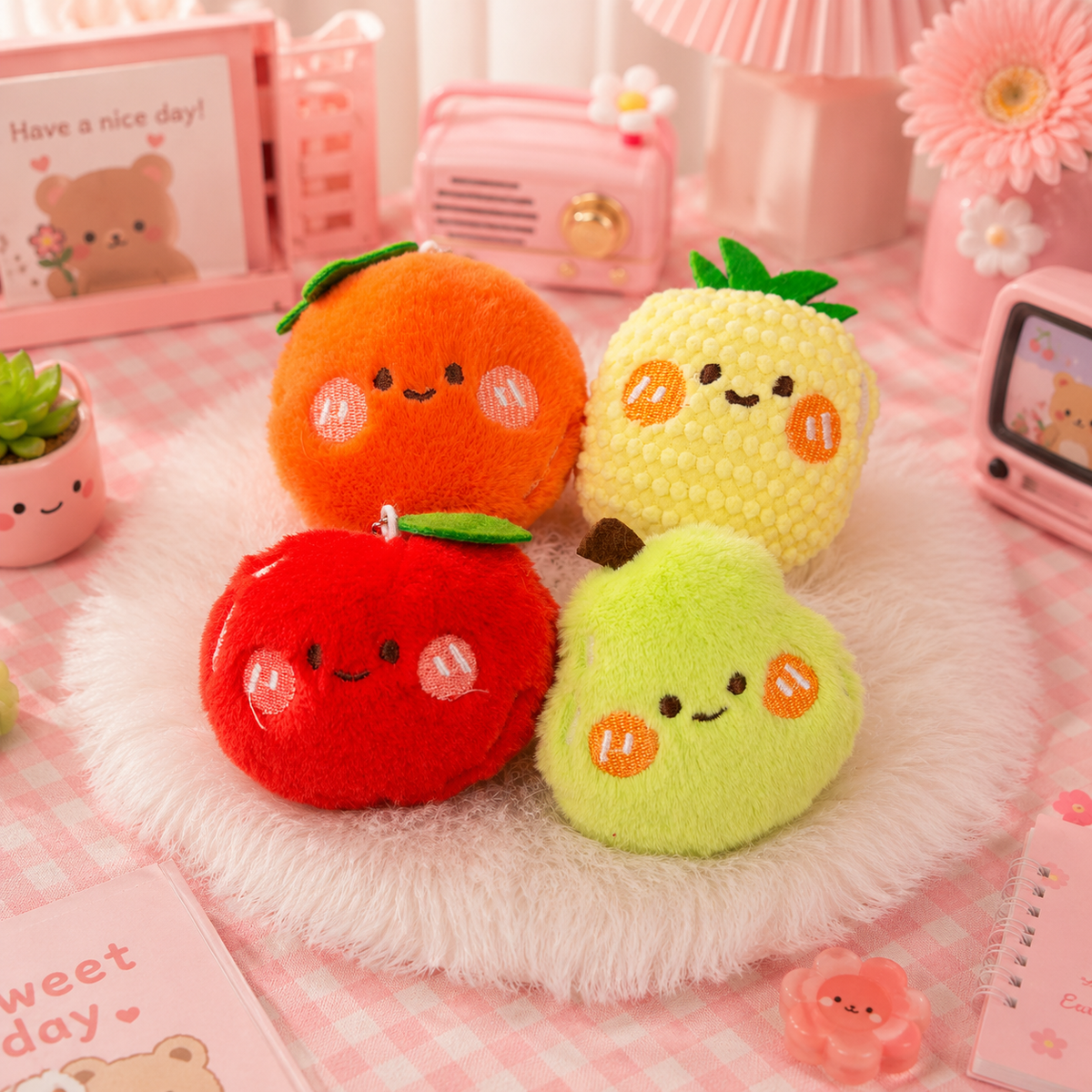 Porte-clé Peluche Fruit Kawaii